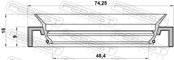 FEBEST Wellendichtring, Antriebswelle 95hay50740915c für TOYOTA