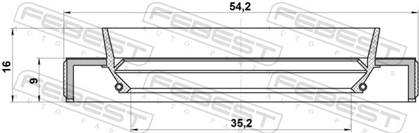 FEBEST Wellendichtring, Antriebswelle 95hby37540916c für TOYOTA