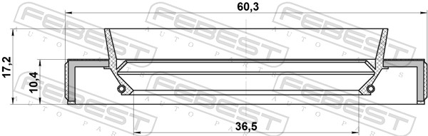 FEBEST Wellendichtring, Antriebswelle 95hby38601017x für NISSAN
