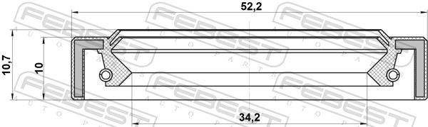 FEBEST Wellendichtring, Antriebswelle 95iay36521011x für MITSUBISHI