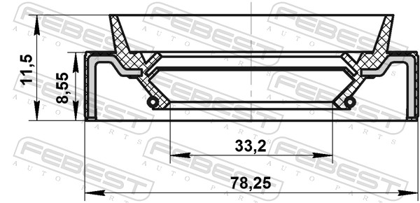 FEBEST Wellendichtring, Antriebswelle 95jbs35780912x für HONDA