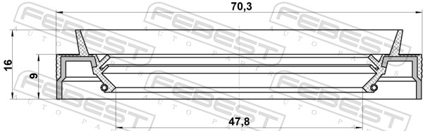 FEBEST Wellendichtring, Antriebswelle 95jez50700916l für Chrysler MITSUBISHI