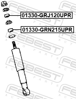 FEBEST Buchse, Stoßdämpfer 01330grn215upr Hinterachse für TOYOTA