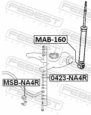 FEBEST Buchse, Stoßdämpfer mab160 für MITSUBISHI