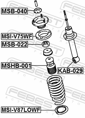 FEBEST Distanzrohr, Stoßdämpfer msb022 unten für MITSUBISHI