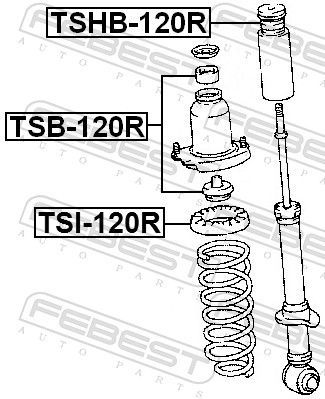 FEBEST Distanzrohr, Stoßdämpfer tsb120r für GM TOYOTA