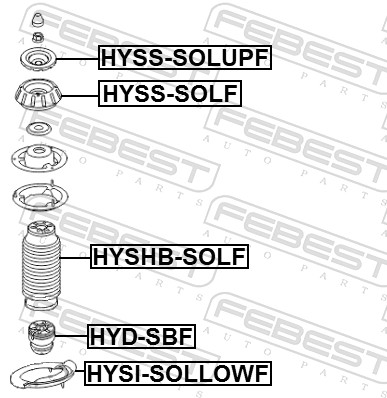 FEBEST Federbeinstützlager hysssolupf Vorderachse für HYUNDAI