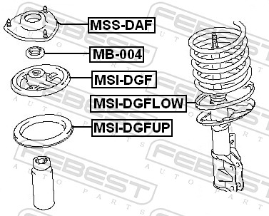 FEBEST Wälzlager, Federbeinstützlager mb004 Vorderachse für Volvo MITSUBISHI