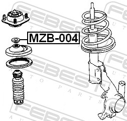FEBEST Wälzlager, Federbeinstützlager mzb004 Vorderachse für MAZDA