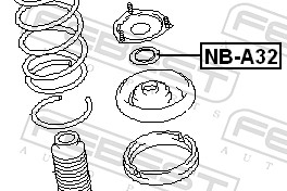 FEBEST Wälzlager, Federbeinstützlager nba32 Vorderachse für NISSAN