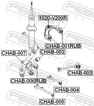 FEBEST Lagerung, Lenker chab006rub Hinterachse für GM Suzuki