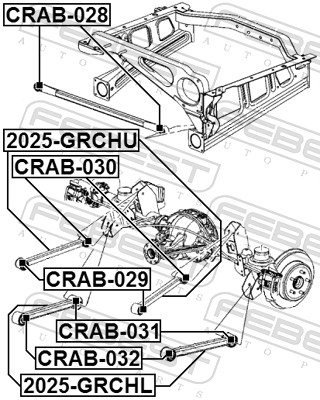 FEBEST Lagerung, Lenker crab030 Hinterachse oben für Chrysler ALFAROME/Fiat/LANCI