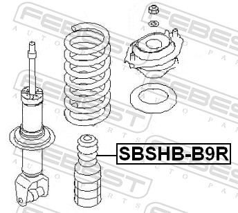 FEBEST Schutzkappe/Faltenbalg, Stoßdämpfer sbshbb9r Hinterachse für Subaru