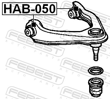 FEBEST Lagerung, Lenker hab050 Vorderachse oben für HONDA