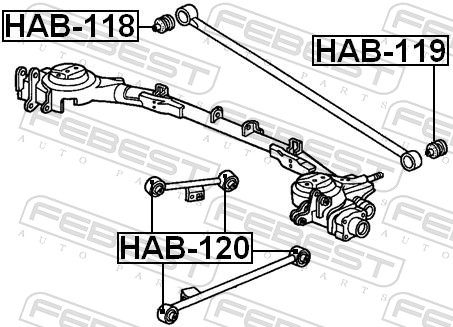 FEBEST Lagerung, Lenker hab118 innen für HONDA