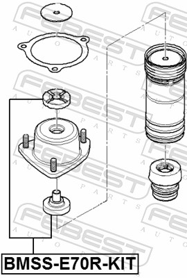 FEBEST Reparatursatz, Federbeinstützlager bmsse70rkit Hinterachse für BMW