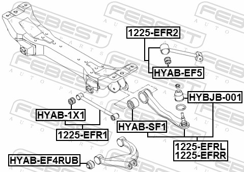 FEBEST Lagerung, Lenker hyabef4rub Hinterachse oben für HYUNDAI