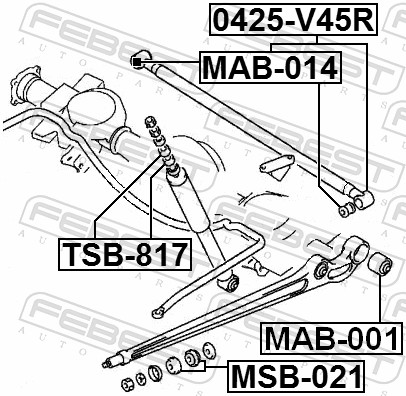 FEBEST Lagerung, Lenker msb021 vorne für MITSUBISHI
