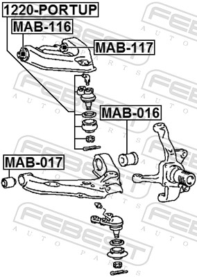FEBEST Lagerung, Lenker mab016 Vorderachse unten für MITSUBISHI