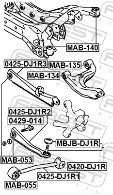 FEBEST Lagerung, Lenker mab053 unten für MITSUBISHI