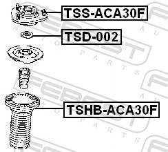 FEBEST Dichtung, Federbeinstützlager tsd002 für TOYOTA