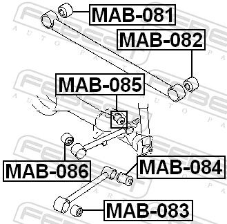 FEBEST Lagerung, Lenker mab084 Hinterachse unten für MITSUBISHI