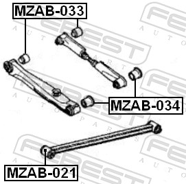 FEBEST Lagerung, Lenker mzab033 innen für MAZDA
