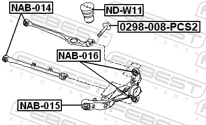 FEBEST Lagerung, Lenker nab014 Hinterachse für NISSAN