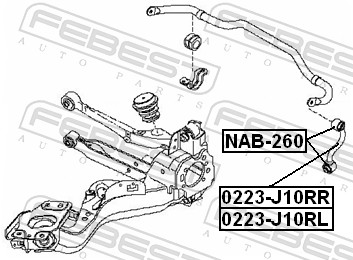 FEBEST Lagerung, Lenker nab260 Hinterachse oben für NISSAN SAMSUNG