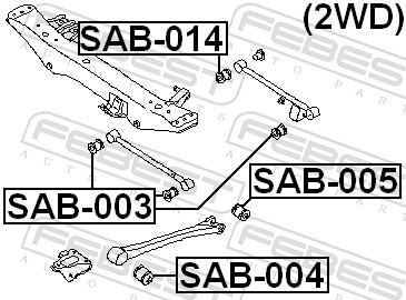 FEBEST Lagerung, Lenker sab003 mitte für Subaru