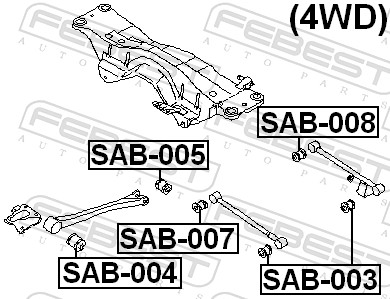 FEBEST Lagerung, Lenker sab008 innen für Subaru