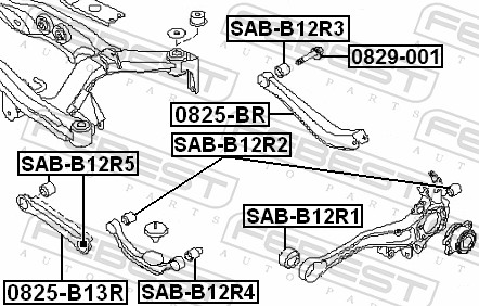FEBEST Lagerung, Lenker sabb12r3 mitte für Subaru TOYOTA