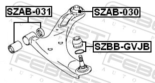 FEBEST Manschette, Trag-/Führungsgelenk szbbgvjb Vorderachse für Suzuki