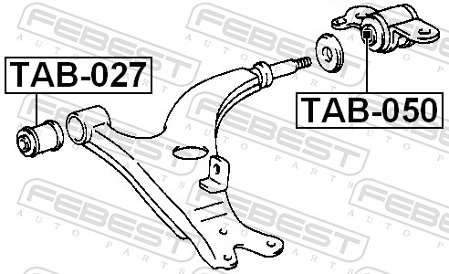FEBEST Lagerung, Lenker tab050 Vorderachse unten für TOYOTA