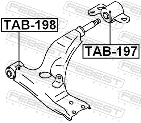 FEBEST Lagerung, Lenker tab197 Vorderachse unten für TOYOTA