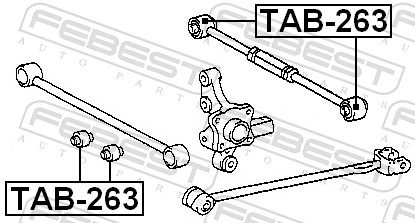 FEBEST Lagerung, Lenker tab263 Hinterachse für TOYOTA