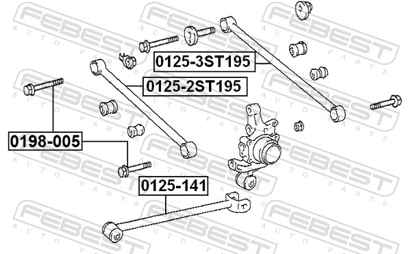 FEBEST Befestigungsbolzen, Querlenker 0198005 für TOYOTA LIFAN