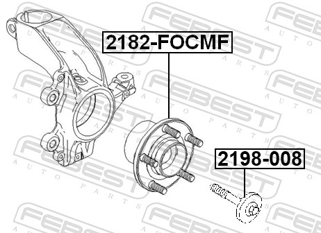 FEBEST Befestigungsbolzen, Querlenker 2198008 für Ford