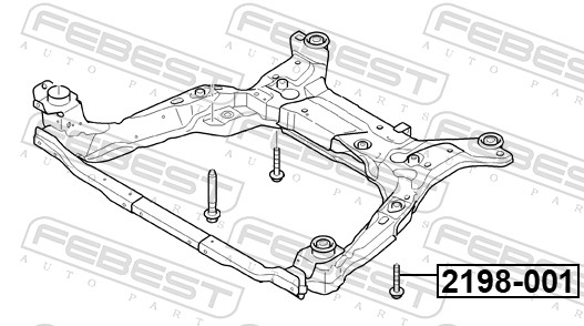 FEBEST Befestigungsbolzen, Querlenker 2198001 für Ford