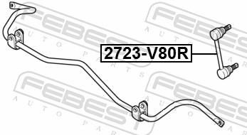 FEBEST Stange/Strebe, Stabilisator 2723s80r Hinterachse für Volvo