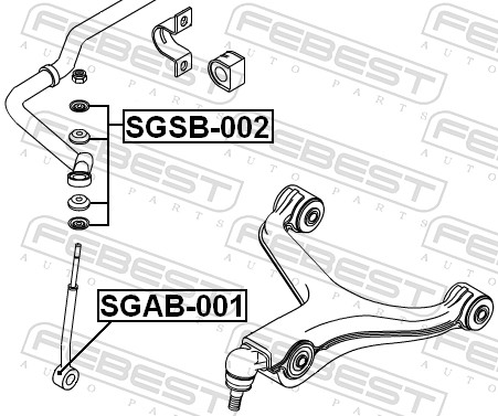 FEBEST Lagerung, Achsstrebe sgsb002 für SSANGYONG