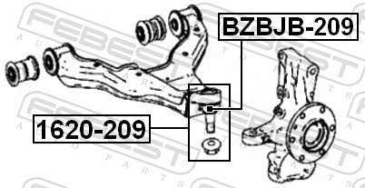 FEBEST Manschette, Trag-/Führungsgelenk bzbjb209 Vorderachse beidseitig für VAG Chrysler Mercedes