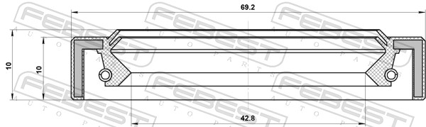FEBEST Wellendichtring, Verteilergetriebe 95ias44691010x für NISSAN