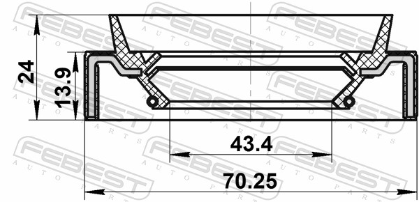 FEBEST Wellendichtring, Verteilergetriebe 95jas45701424r für NISSAN
