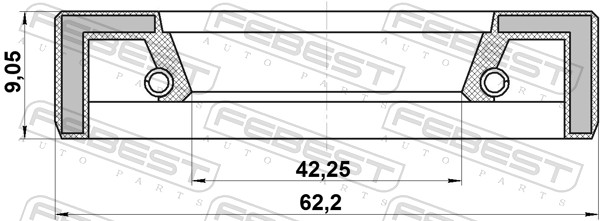 FEBEST Wellendichtring, Antriebswelle 95fas54620909x für Suzuki