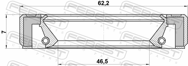 FEBEST Wellendichtring, Verteilergetriebe 95gby48620707r für Suzuki