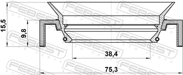 FEBEST Wellendichtring, Antriebswelle 95hcy40751016c für HYUNDAI