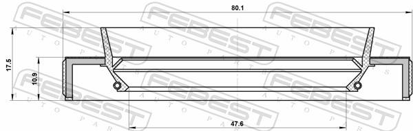 FEBEST Wellendichtring, Antriebswelle 95hby49801118l für MITSUBISHI TOYOTA