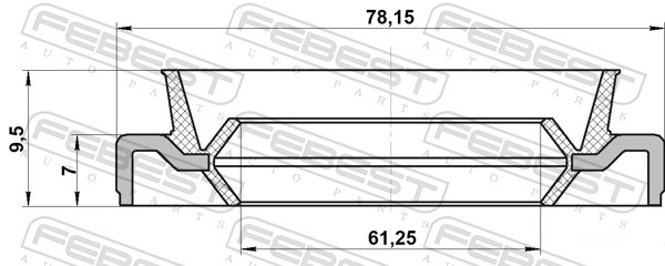 FEBEST Wellendichtring, Antriebswelle 95eds63780710x für MITSUBISHI