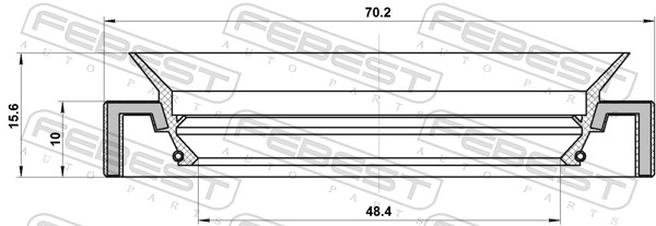 FEBEST Wellendichtring, Verteilergetriebe 95hay50701016r für TOYOTA